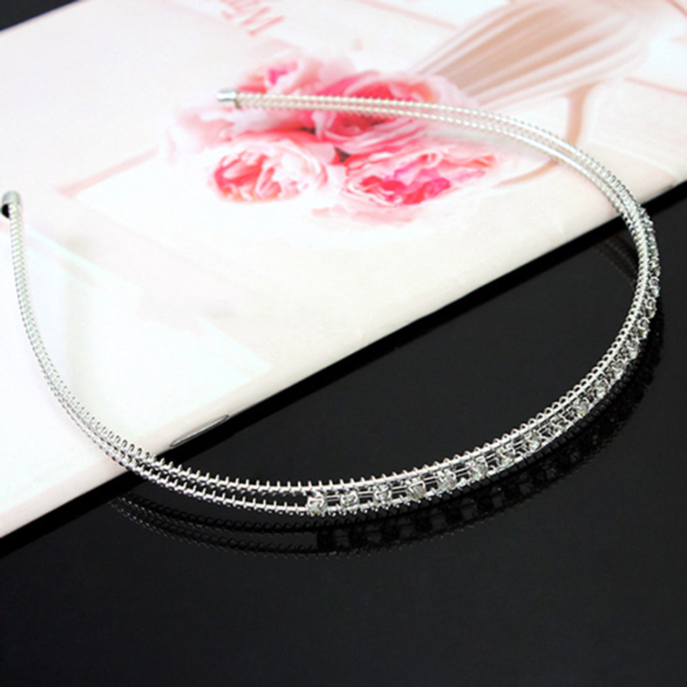 New Charm Wedding Bride Silver Plated Rhinestone Crystal Hair Hoop Clip Headband