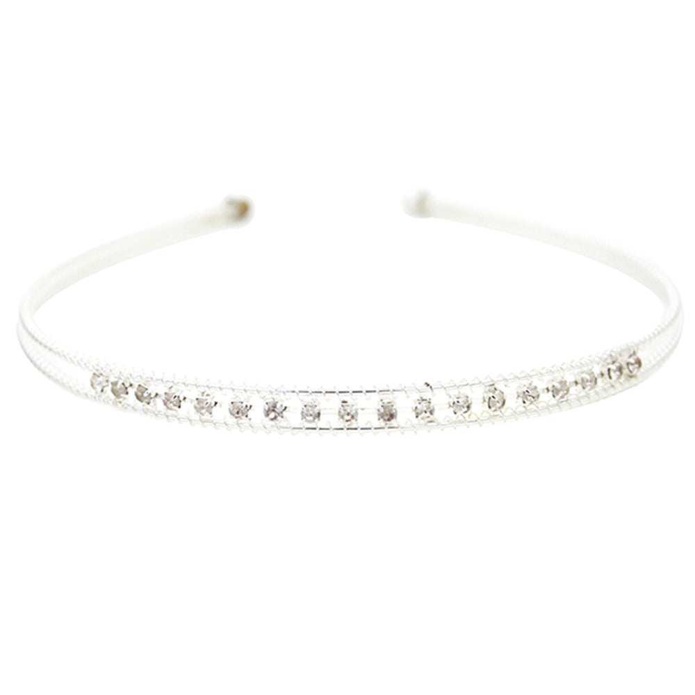 New Charm Wedding Bride Silver Plated Rhinestone Crystal Hair Hoop Clip Headband