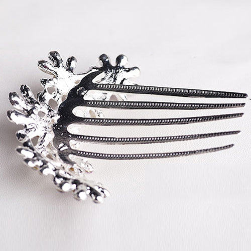 Floral Rhinestone Inlaid Hairpin Hair Clip Women Hair Comb Fashion Accessory