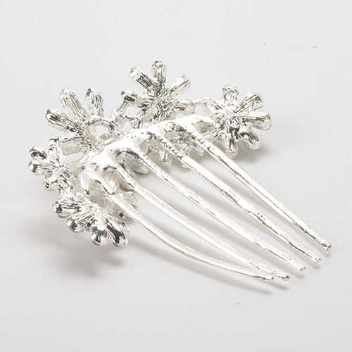 Floral Rhinestone Inlaid Hairpin Hair Clip Women Hair Comb Fashion Accessory