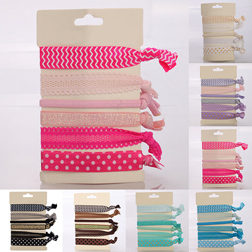 6Pcs Elegant Colorful Hair Ties Ponytail Bracelets Hairband Rope Hair Band Accessories