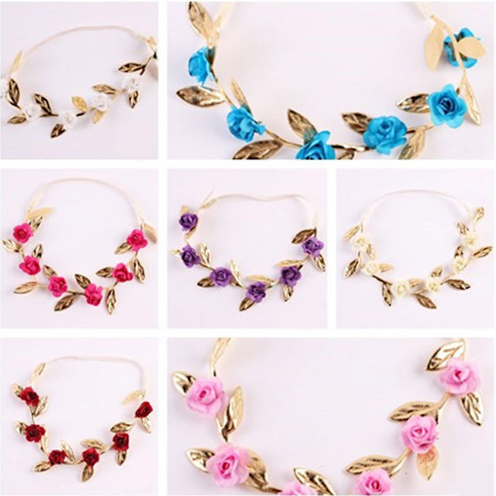 Cute Baby Girls Toddler Kids Elastic Leaf Flower Hair Band Headband Headwear