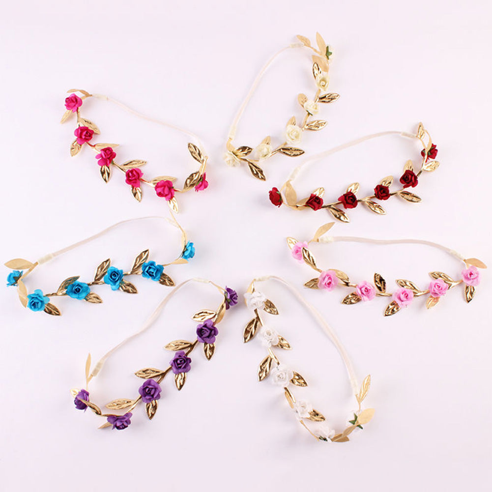 Cute Baby Girls Toddler Kids Elastic Leaf Flower Hair Band Headband Headwear