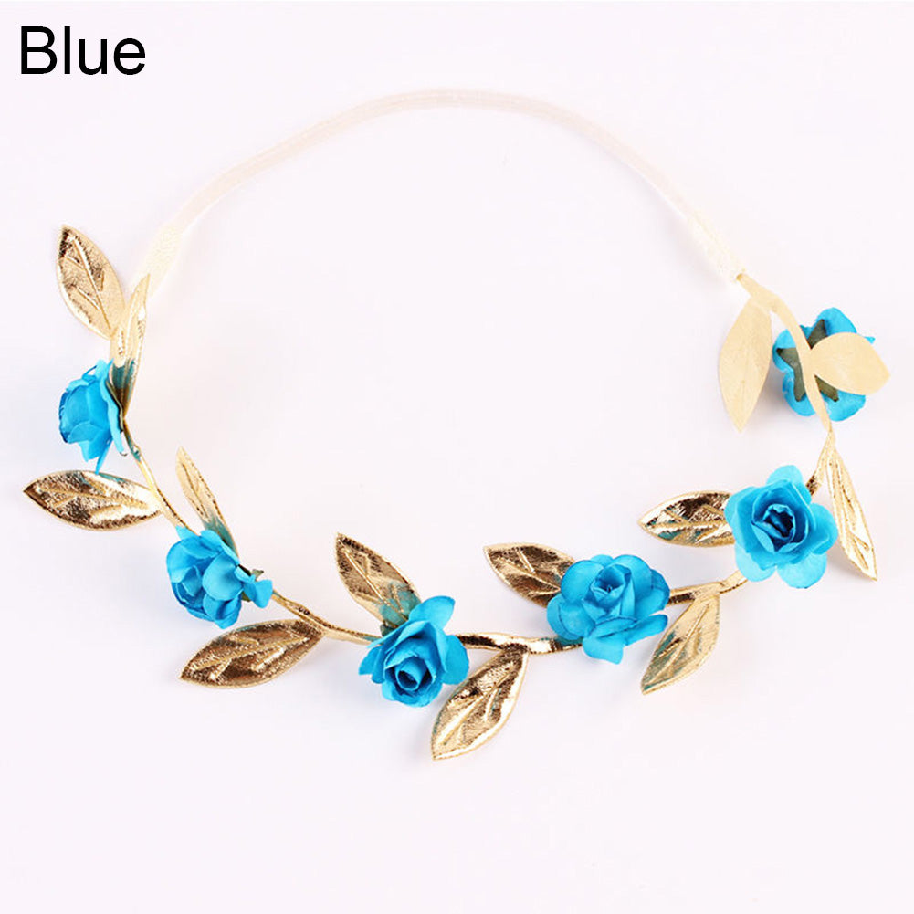 Cute Baby Girls Toddler Kids Elastic Leaf Flower Hair Band Headband Headwear