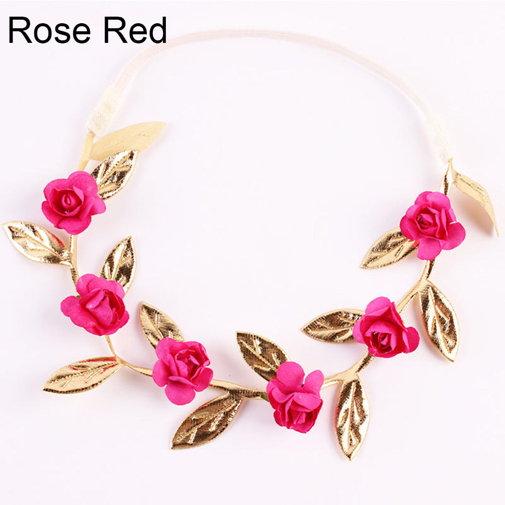 Cute Baby Girls Toddler Kids Elastic Leaf Flower Hair Band Headband Headwear