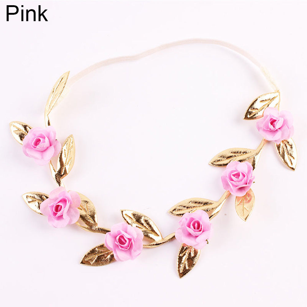 Cute Baby Girls Toddler Kids Elastic Leaf Flower Hair Band Headband Headwear