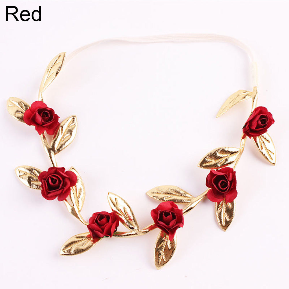 Cute Baby Girls Toddler Kids Elastic Leaf Flower Hair Band Headband Headwear