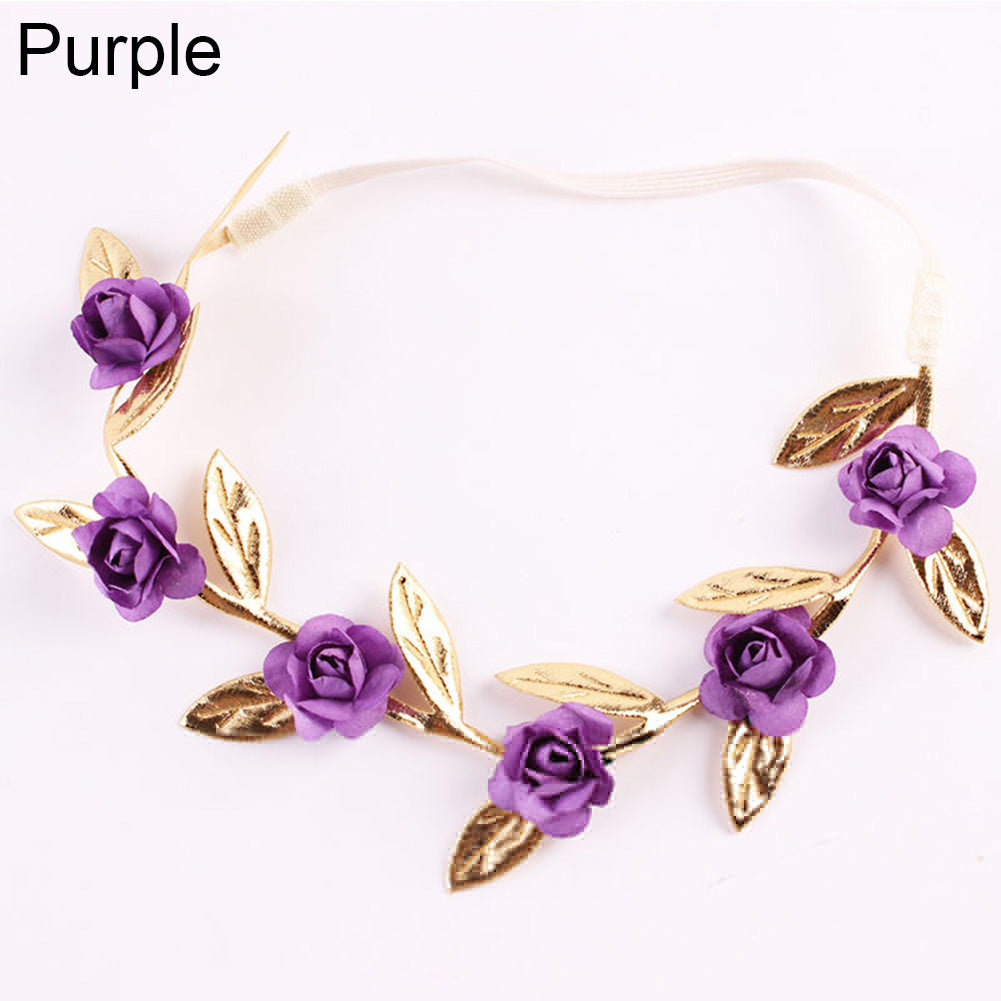 Cute Baby Girls Toddler Kids Elastic Leaf Flower Hair Band Headband Headwear