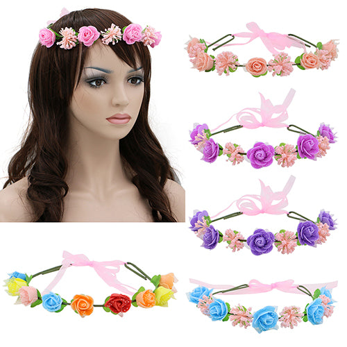 Flower Headband Wreath Headdress Garland Wedding Bridal Hair Accessories