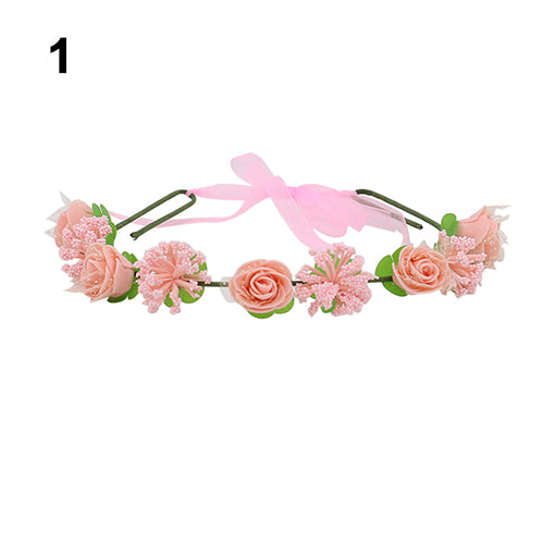 Flower Headband Wreath Headdress Garland Wedding Bridal Hair Accessories