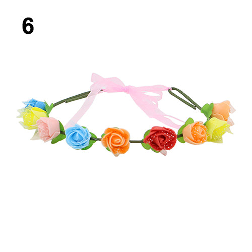 Flower Headband Wreath Headdress Garland Wedding Bridal Hair Accessories