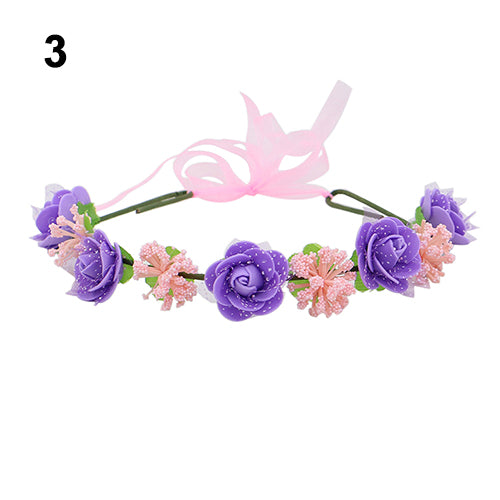 Flower Headband Wreath Headdress Garland Wedding Bridal Hair Accessories