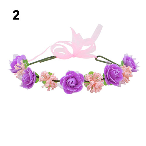 Flower Headband Wreath Headdress Garland Wedding Bridal Hair Accessories