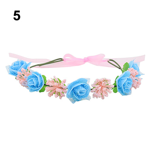 Flower Headband Wreath Headdress Garland Wedding Bridal Hair Accessories