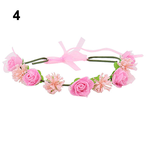 Flower Headband Wreath Headdress Garland Wedding Bridal Hair Accessories