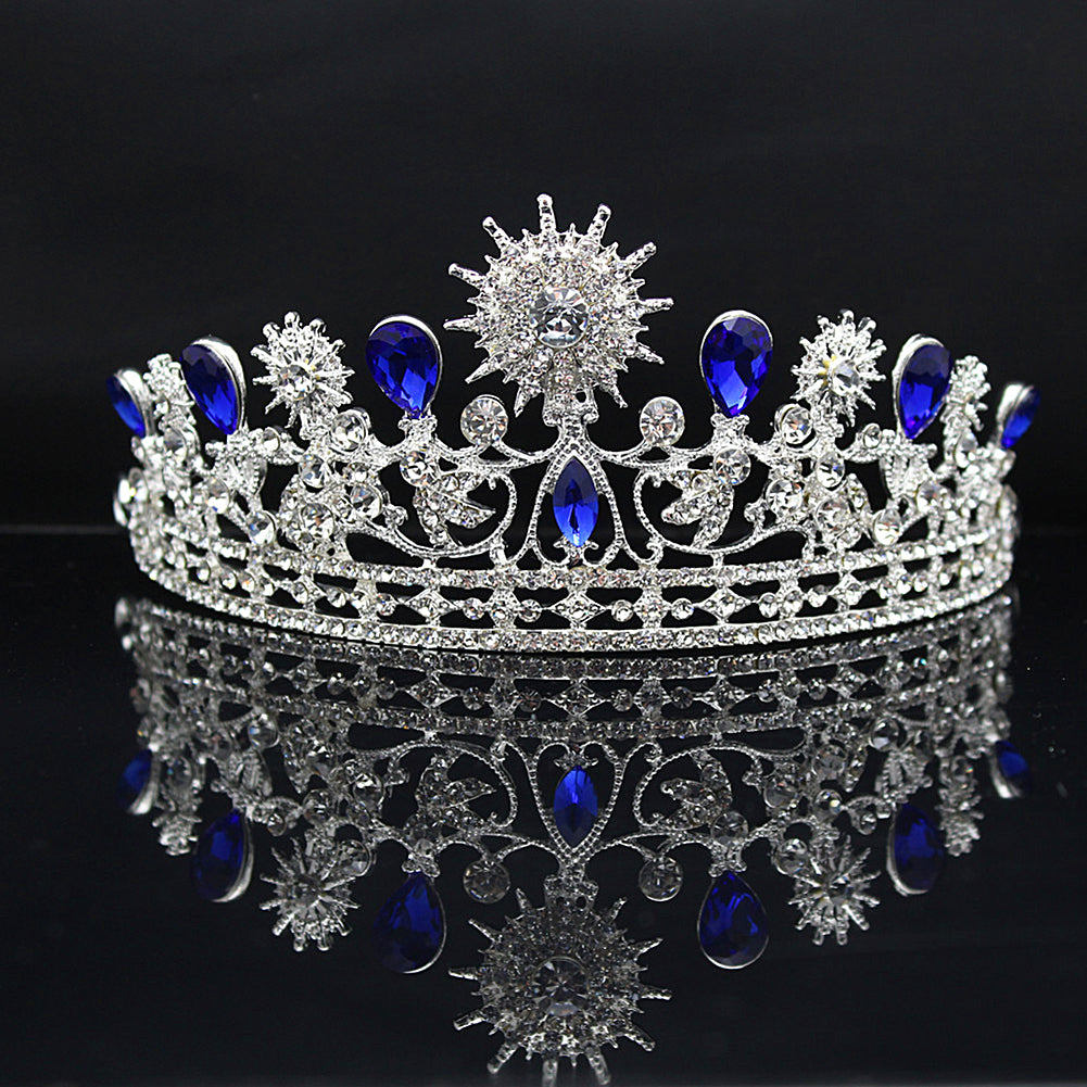 Women Vintage Rhinestone Inlaid Crown Tiara Wedding Bridal Pageant Headband