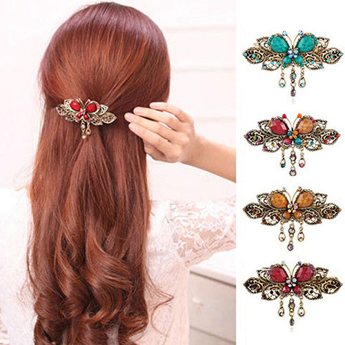 Women Retro Elegant Butterfly Tassels Hairpins Hair Clip Barrette Hair Accessary