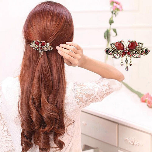 Women Retro Elegant Butterfly Tassels Hairpins Hair Clip Barrette Hair Accessary