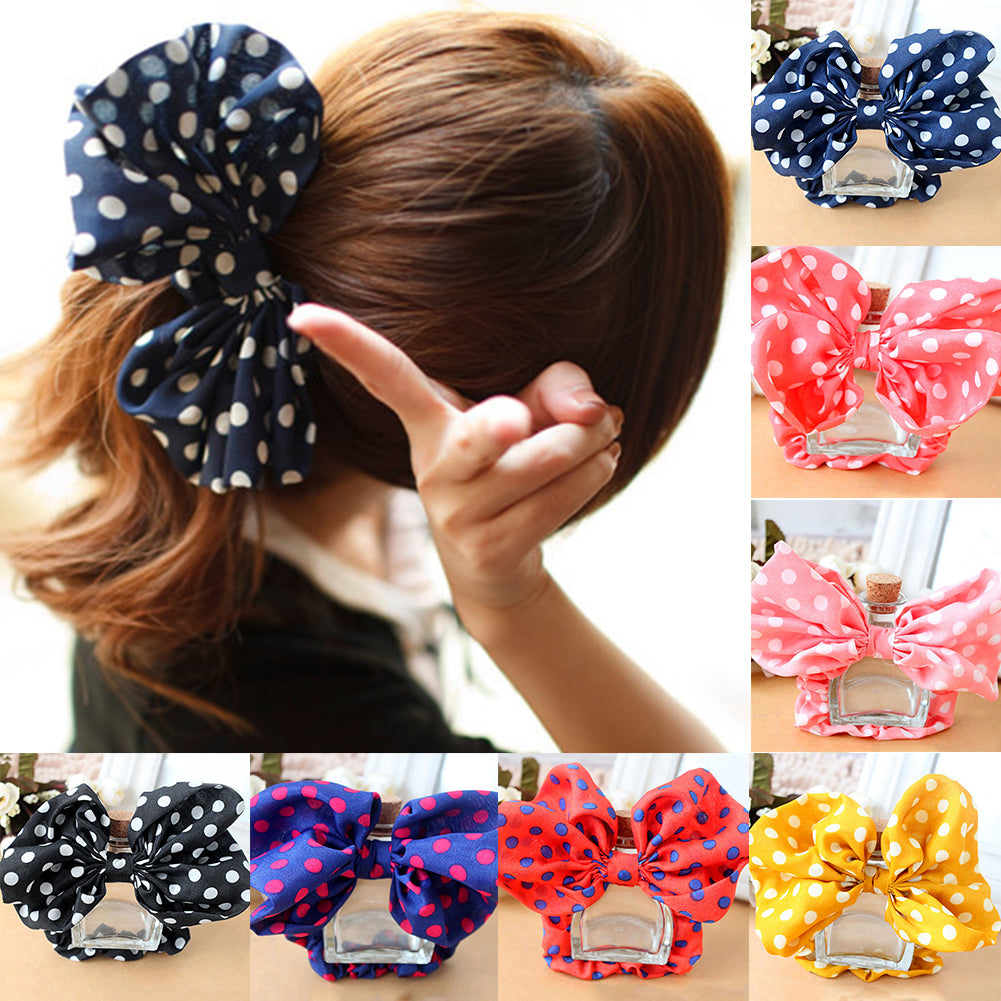 Girls' Women's Cute Sweet Big Bowknot Hair Tie Rope Ponytail Holder Headband