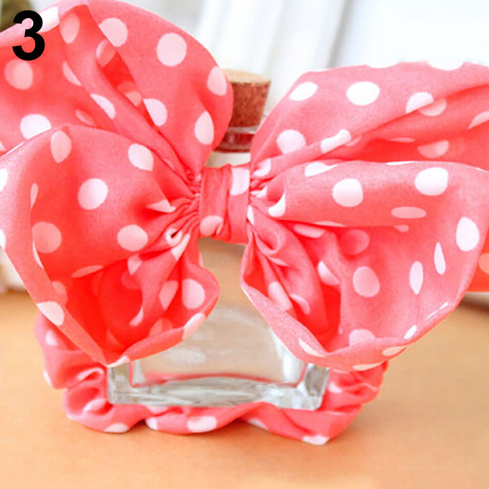 Girls' Women's Cute Sweet Big Bowknot Hair Tie Rope Ponytail Holder Headband