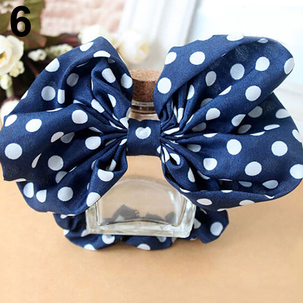 Girls' Women's Cute Sweet Big Bowknot Hair Tie Rope Ponytail Holder Headband