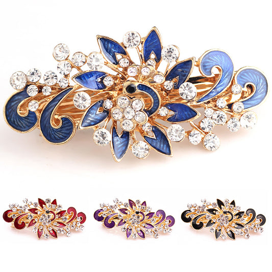 Women Fashion Peacock Rhinestone Hair Pins Hairpins Clip Hairpin Hair Accessories