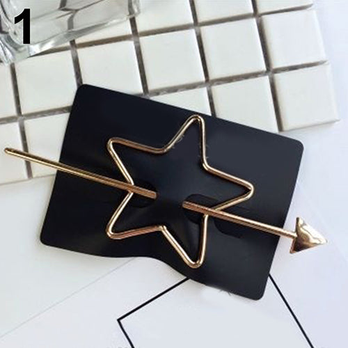 1Pc Fashion Star Love Heart Geometric Charm Hairpin Hair Clasp Cute Clip