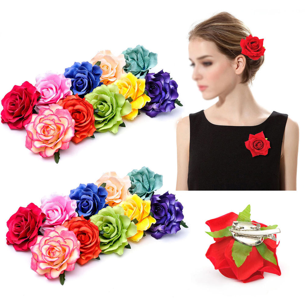 Rose Flower Hairpin Brooch Wedding Bridal Bridesmaid Party Accessories Hair Clip