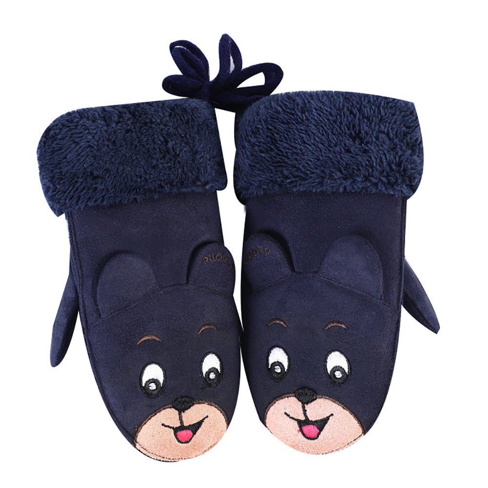 Cartoon Winter Kids Boys Girls Gloves Suede Warm Soft Cute Baby Mittens Gift