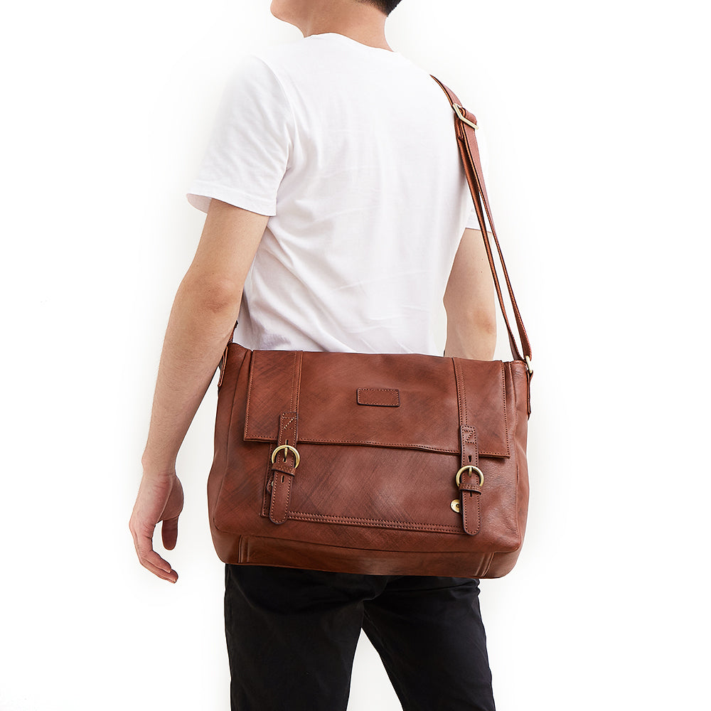 Male Genuine Leather Bag Casual Handbags Vintage Cowhide Briefcase Shoulder Business Bags