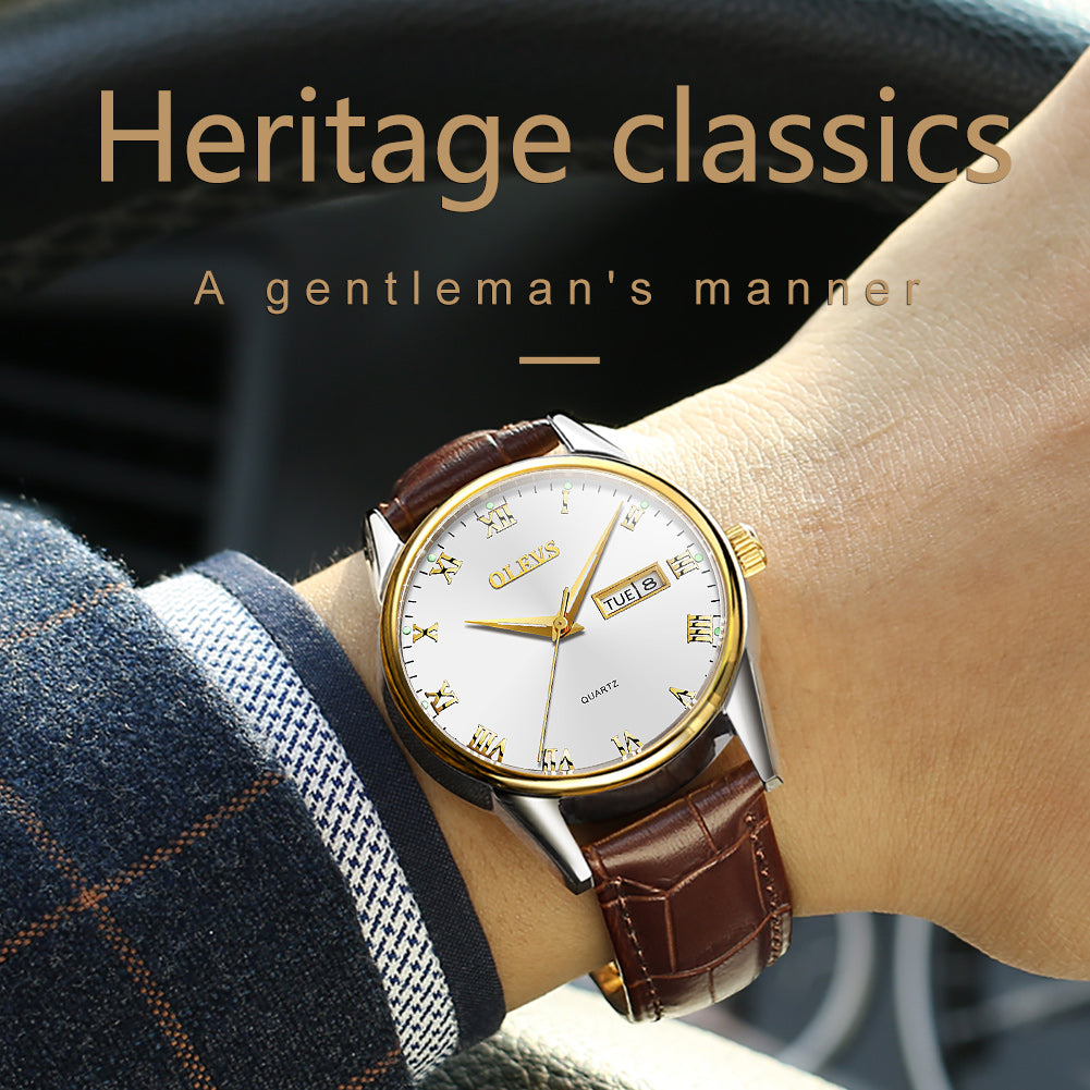 OLEVS Simple men Watches Dial Quartz Golden Luxury Ladies Wristwatches Top Brand Leather man's Clocks Watch relogio feminino