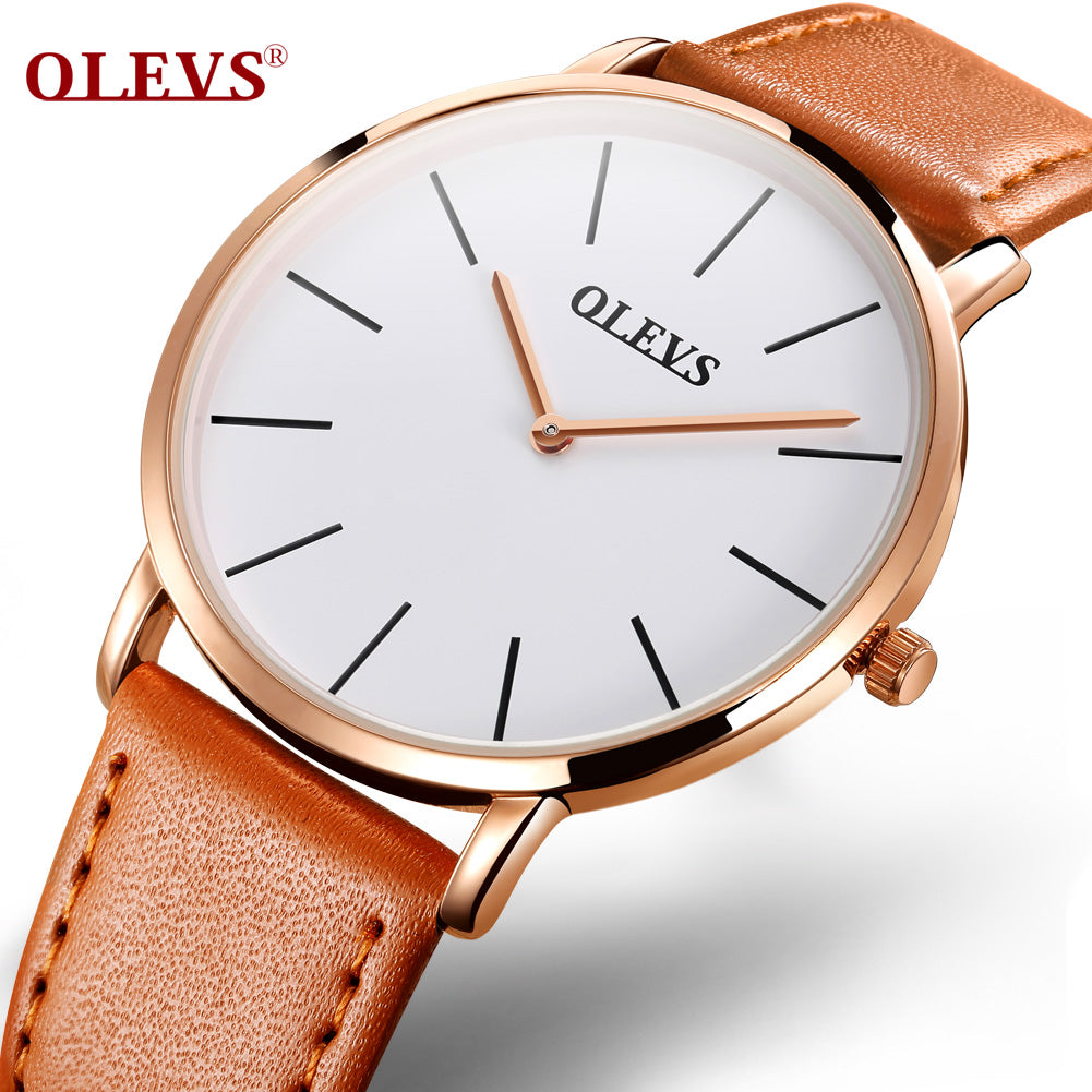 OLEVS Ultra-thin waterproof watch men's quartz watch fashion trend student Korean mesh belt men's watch