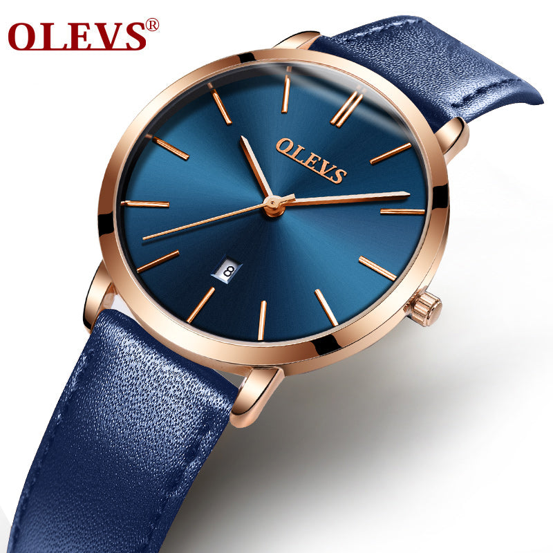 OLEVS Ultra-thin waterproof watch ladies quartz watch fashion trend student Korean version of the network with women's watch