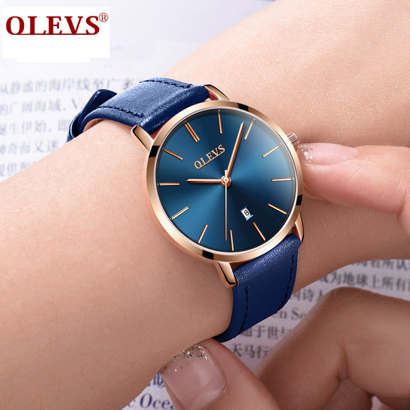 OLEVS Ultra-thin waterproof watch ladies quartz watch fashion trend student Korean version of the network with women's watch