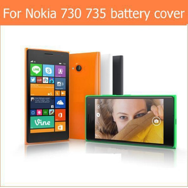 Anti-Knock Back Battery Door Housing For Nokia Lumia 730 735 With NFC Cell Phone Cover Case