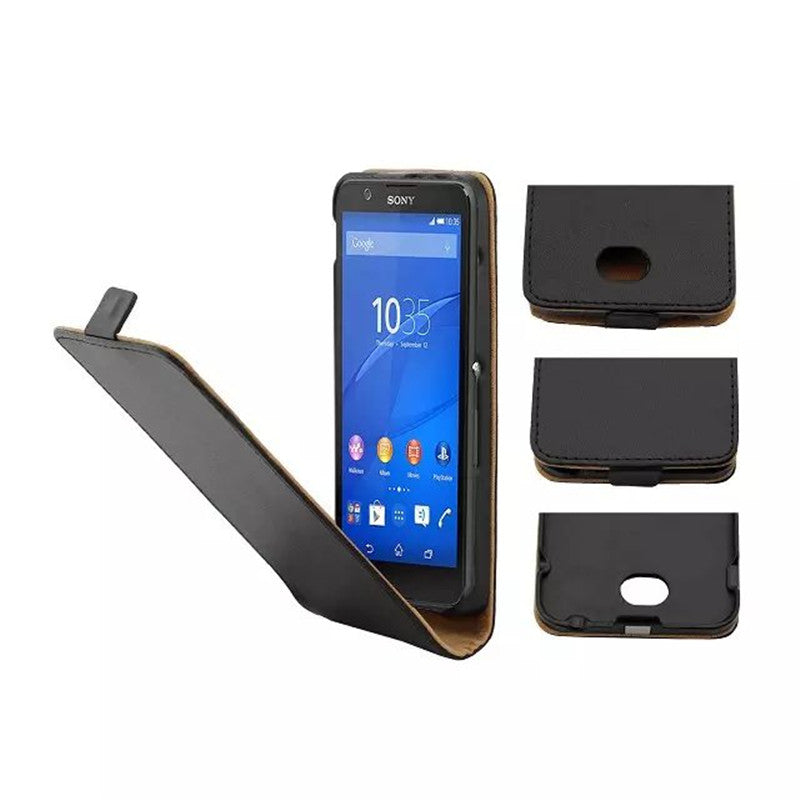 Vertical PU Leather Flip Case Fundas Capa For Sony Xperia E4 Cover Back Case Up-Down Open skin pouch Mobile Phone Bags