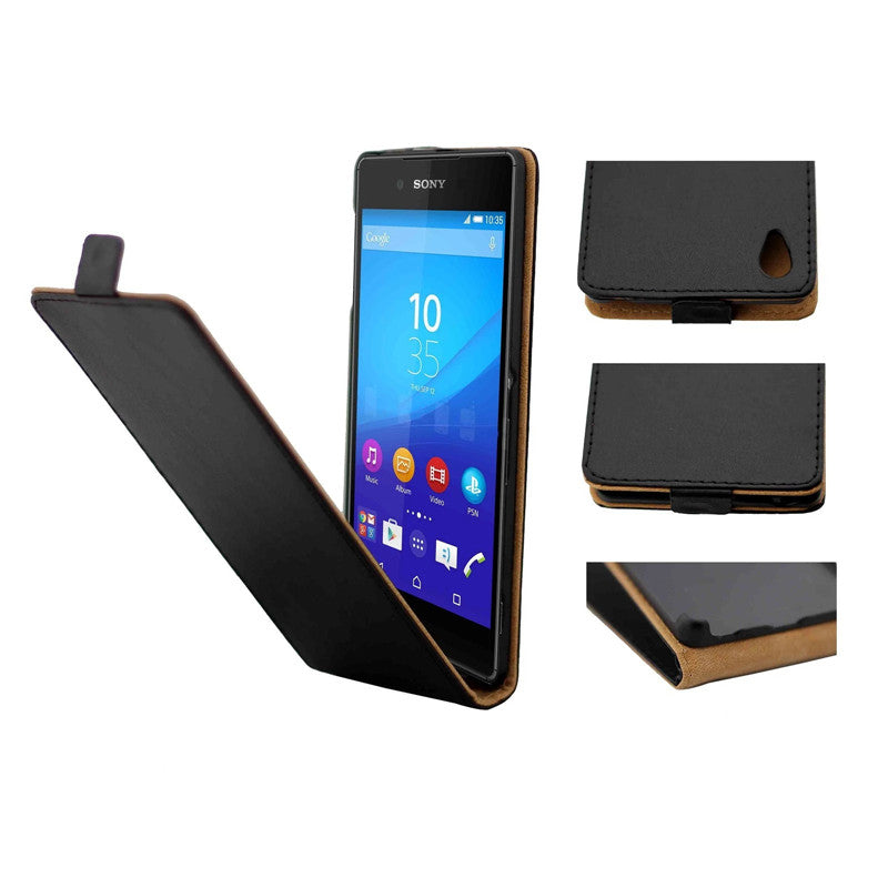 Vertical PU Leather Flip Case Fundas Capa For Sony Xperia Z4 Cover Back Case Up-Down Open skin pouch Mobile Phone Bags