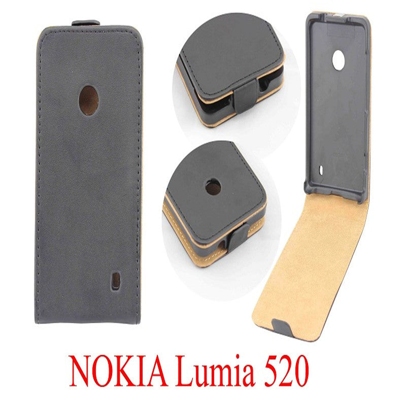 Vertical PU Leather Flip Case Fundas Capa For Nokia Lumia 520 525 526 Cover Case Up-Down Open skin pouch Mobile Phone Bags