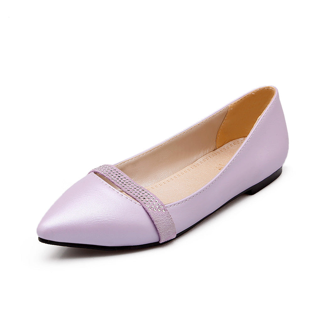 Women's Shoes Leatherette Spring / Summer Comfort Flat Heel Sparkling Glitter / Split Joint Beige / Purple / Pink