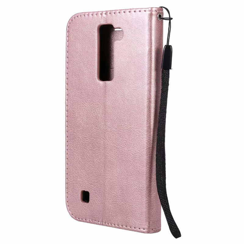 For LG K7 Case Flip Cover Wallet Pure Color PU Leather Mobile Phone Bags With Card slot For LG K8