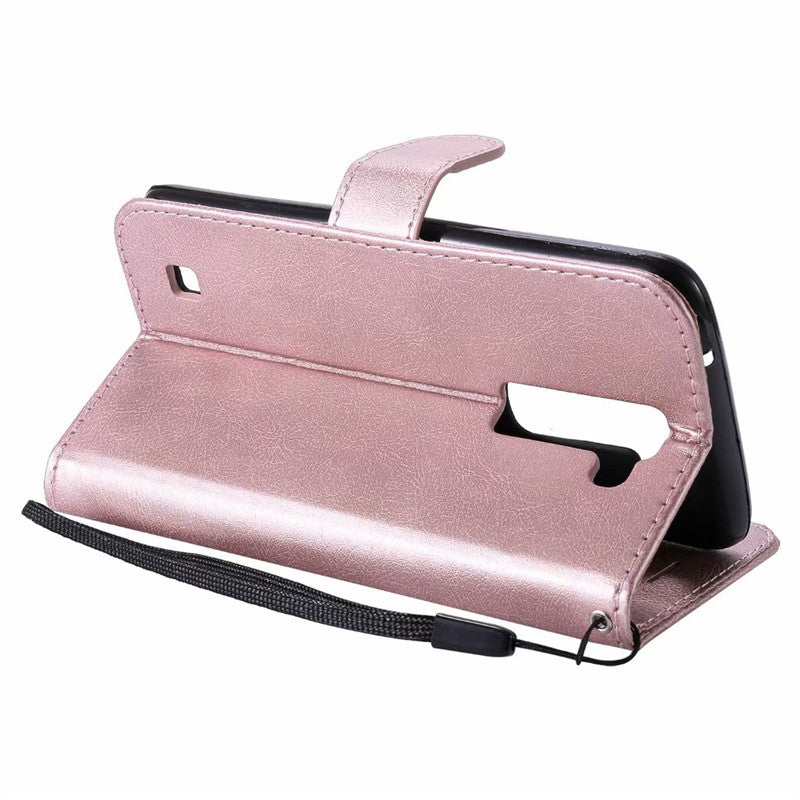 For LG K7 Case Flip Cover Wallet Pure Color PU Leather Mobile Phone Bags With Card slot For LG K8