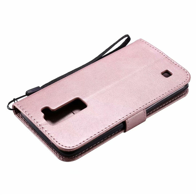 For LG K7 Case Flip Cover Wallet Pure Color PU Leather Mobile Phone Bags With Card slot For LG K8