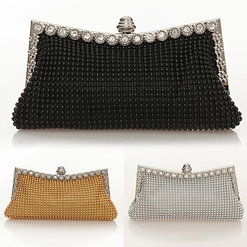 Women Stylish Rhinestone Handbag Evening Party Clutch Bag Banquet Tote Purse