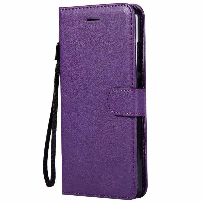 Wallet Case For Xiaomi Mi 6X 2018 Flip Cover Pure Color PU Leather Mobile Phone Bags With Card slot