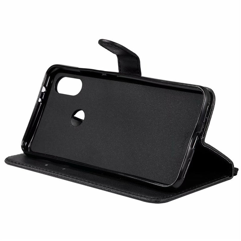 Wallet Case For Xiaomi Mi 6X 2018 Flip Cover Pure Color PU Leather Mobile Phone Bags With Card slot