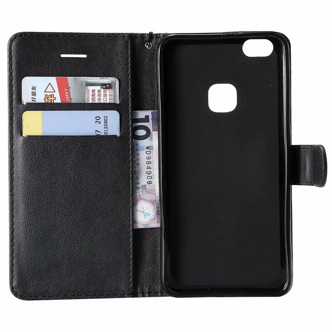 Wallet Case For Huawei P10 Flip Cover Pure Color PU Leather Mobile Phone Bags With Card slot For Huawei P10 Lite