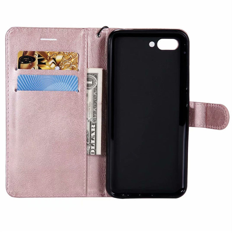 Wallet Case For Huawei Honor 10 Flip Cover Pure Color PU Leather Mobile Phone Bags With Card slot