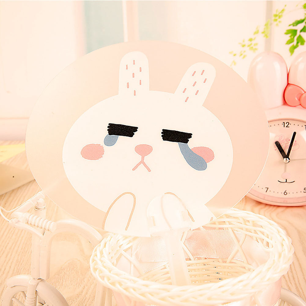 Cute Cartoon Animal Print Student Girls Mini Round Portable Summer Handheld Fan