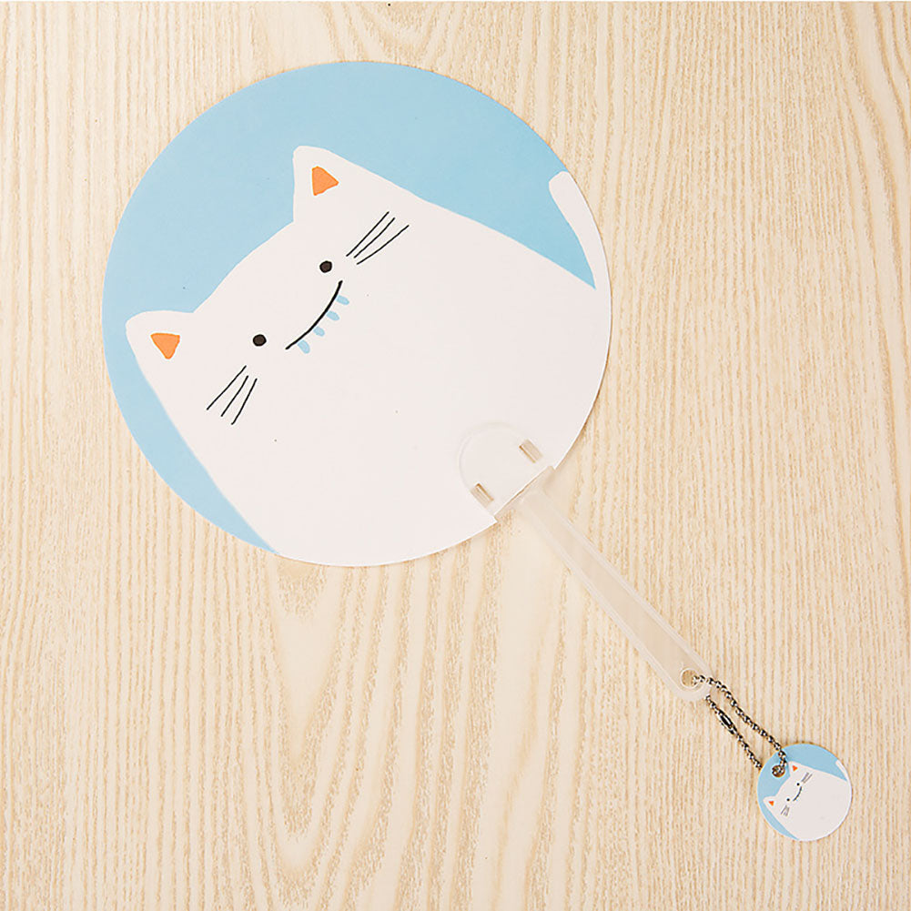 Cute Cartoon Animal Print Student Girls Mini Round Portable Summer Handheld Fan