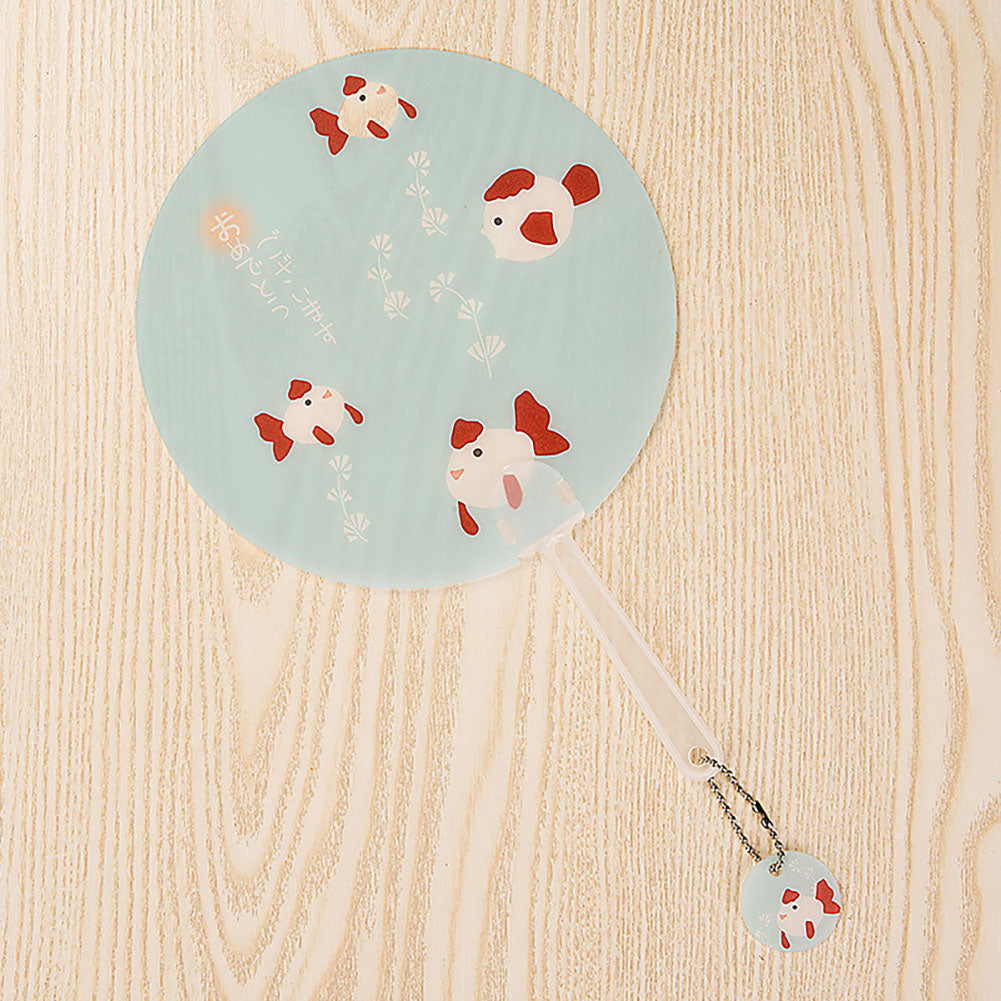 Cute Cartoon Animal Print Student Girls Mini Round Portable Summer Handheld Fan